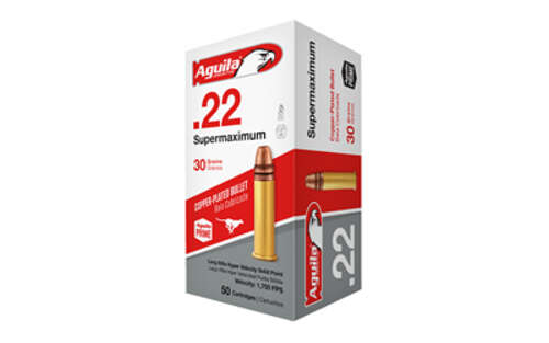 Ammunition Aguila Ammunition Supermaximum 22LR AGUILA 22LR SUPERMAX SP 30GR 50/1000 • Model: Supermaximum